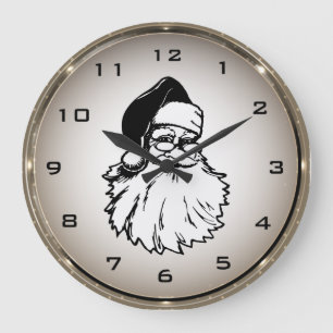 Retro Santa Claus Round Wall klok