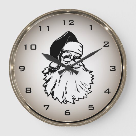 Retro Santa Claus Round Wall klok (Voorkant)