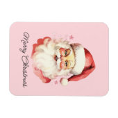  Retro Santa Claus Roze Vrolijk Kerstfeest Magneet (Horizontaal)