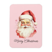  Retro Santa Claus Roze Vrolijk Kerstfeest Magneet (Verticaal)