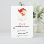 Retro Santa Claus RSVP Kaartje (Staand voorkant)
