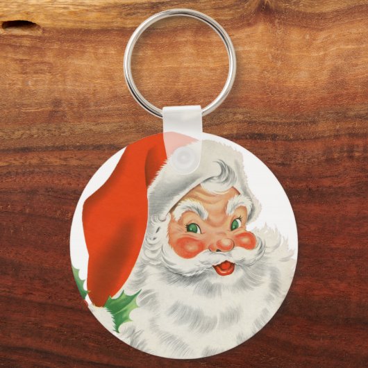 Retro Santa Claus Sleutelhanger (Voorkant)