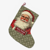 Retro Santa Claus Stocking Ouderwetse vakantie Grote Kerstsok (Voorkant (Hangend))