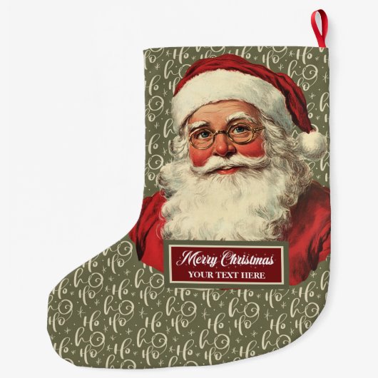 Retro Santa Claus Stocking Ouderwetse vakantie Grote Kerstsok (Achterkant)