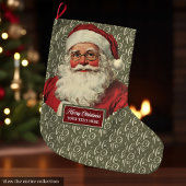 Retro Santa Claus Stocking Ouderwetse vakantie Grote Kerstsok