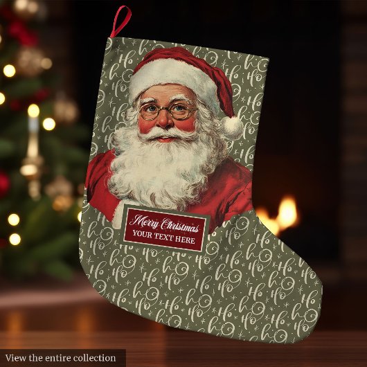 Retro Santa Claus Stocking Ouderwetse vakantie Grote Kerstsok
