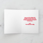 Retro Santa Claus Tartan Plaid Kerstmis Feestdagen Kaart (Binnen)