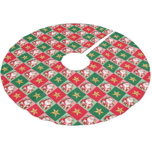 Retro Santa Claus Tartan Plaid Kerstmis Kerstboom Rok