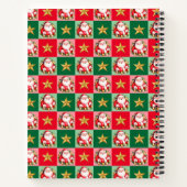 Retro Santa Claus Tartan Plaid Kerstmis Notitieboek (Achterkant)