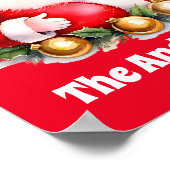 Retro Santa Claus Tartan Plaid Kerstmis Poster (Hoek)