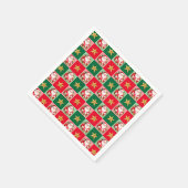 Retro Santa Claus Tartan Plaid Kerstmis Servet (Hoek)