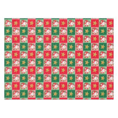 Retro Santa Claus Tartan Plaid Kerstmis Tafelkleed (Voorkant (Horizontaal))