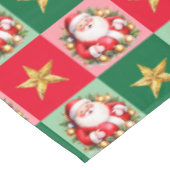 Retro Santa Claus Tartan Plaid Kerstmis Tafelkleed (Gekanteld)
