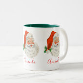  Retro Santa Claus Tweekleurige Koffiemok (Voorkant rechts)