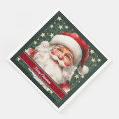 Retro Santa Claus Vakantie Waterverf Servetten (Hoek)