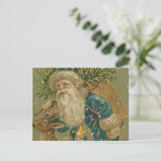 Retro Santa Claus van 1900 Feestdagenkaart (Staand voorkant)