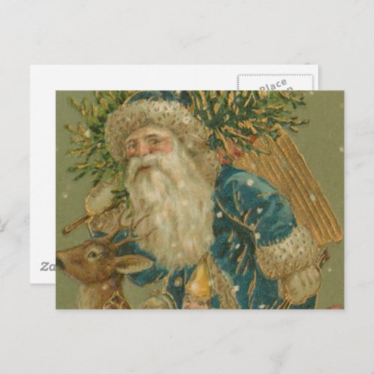 Retro Santa Claus van 1900 Feestdagenkaart (Voorkant / Achterkant)