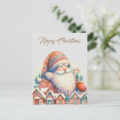 Retro Santa Claus Village Briefkaart (Staand voorkant)