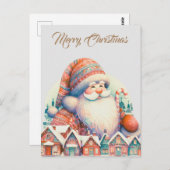 Retro Santa Claus Village Briefkaart (Voorkant / Achterkant)
