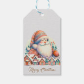 Retro Santa Claus Village Cadeaulabel (Voorkant)