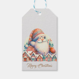 Retro Santa Claus Village Cadeaulabel