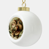 Retro Santa Claus with Gifts Keramische Bal Ornament (Rechts)
