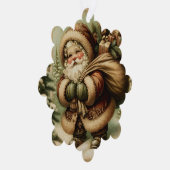 Retro Santa Claus with Gifts Ornament Kaart (Rechts)