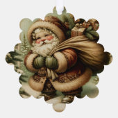 Retro Santa Claus with Gifts Ornament Kaart (Achterkant)