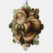 Retro Santa Claus with Gifts Ornament Kaart (Links)