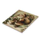 Retro Santa Claus with Gifts Tegeltje (Zijkant)