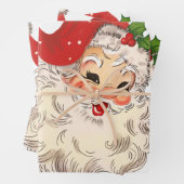  Retro Santa Clause kerstontkoppeling Inpakpapier Vel (In situ)