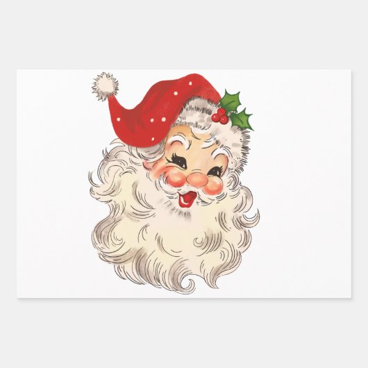  Retro Santa Clause kerstontkoppeling Inpakpapier Vel (Voorkant)
