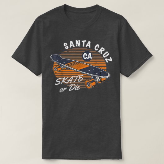 Retro  Santa Cruz California SkateBoard Str T-shirt (Design voorkant)