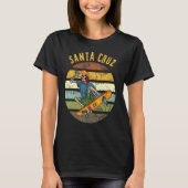 Retro Santa Cruz California Skelton Skatebo T-shirt (Voorkant)