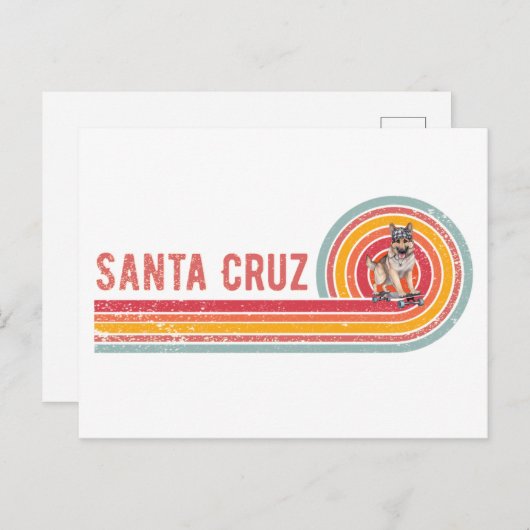 Retro Santa Cruz Skateboarden Duitse Herder Briefkaart (Voorkant / Achterkant)
