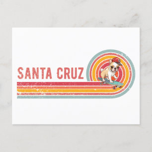 Retro Santa Cruz Skateboarding Franse Bulldog Briefkaart