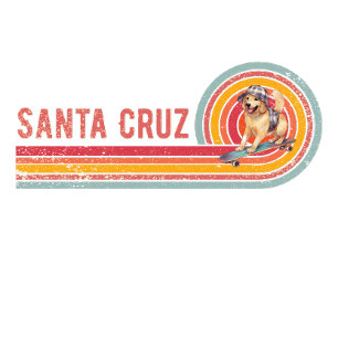Retro Santa Cruz Skateboarding Golden Retriever T-shirt
