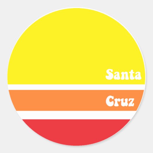 Retro Santa Cruz Sticker (Voorkant)