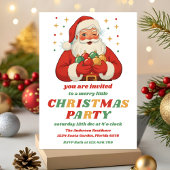 Retro Santa Editable Christmas Party Kaart