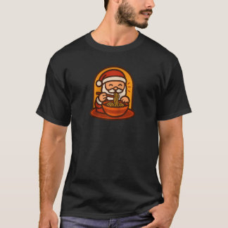  Retro Santa Eten Japanse Ramen Noodles T-shirt