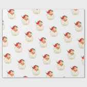 Retro Santa face kerstinpakpapier Cadeaupapier (Vlak)