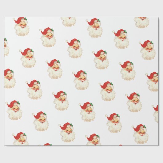 Retro Santa face kerstinpakpapier Cadeaupapier (Vlak)
