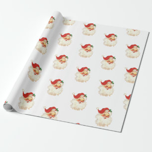 Retro Santa face kerstinpakpapier Cadeaupapier