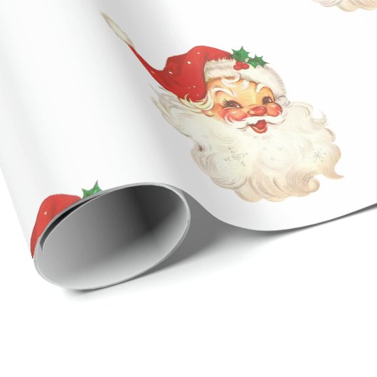 Retro Santa face kerstinpakpapier Cadeaupapier (Rol Hoek)