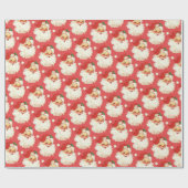 Retro Santa face kerstinpakpapier Cadeaupapier (Vlak)