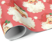 Retro Santa face kerstinpakpapier Cadeaupapier (Rol Hoek)