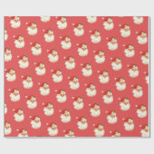 Retro Santa face kerstinpakpapier Cadeaupapier (Vlak)