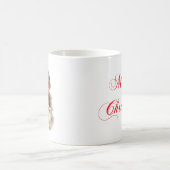 Retro Santa Face met Vrolijke Kerstgroet Koffiemok (Center)