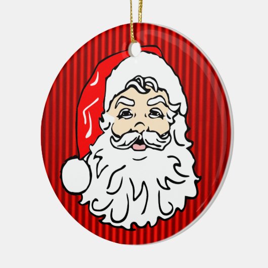 Retro Santa Face Red Keramisch Ornament (Links)