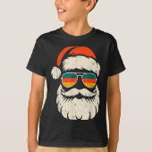 Retro Santa Face Sungles Funny Christmas Family Ou T-shirt (Voorkant)